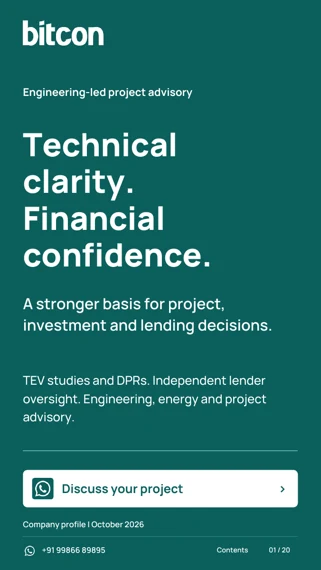 Bitcon brochure — mobile-friendly cover: Technical clarity. Financial confidence.